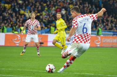 Kiev, Ukrayna - 09 Ekim 2017: Dejan Lovren sırasında FIFA W