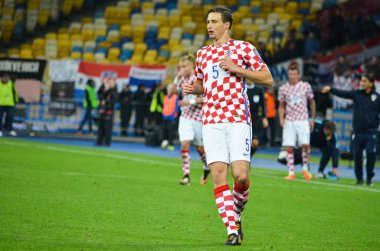 Kiev, Ukrayna - 09 Ekim 2017: Matej Mitrovic FIFA sırasında