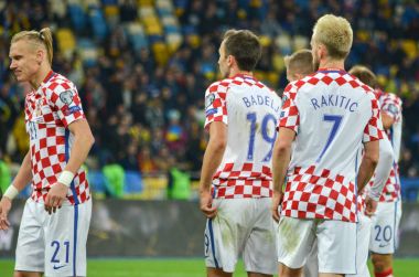 Kiev, Ukrayna - 09 Ekim 2017: Hırvatistan milli takımı celebra