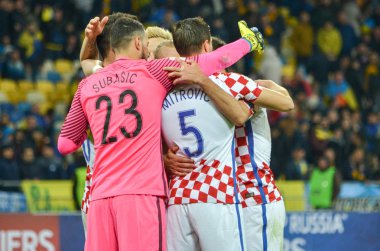 Kiev, Ukrayna - 09 Ekim 2017: Hırvatistan milli takımı celebra