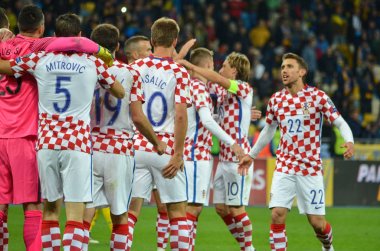 Kiev, Ukrayna - 09 Ekim 2017: Hırvatistan milli takımı celebra
