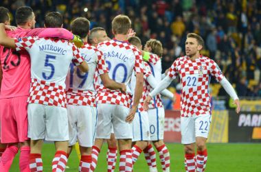 Kiev, Ukrayna - 09 Ekim 2017: Hırvatistan milli takımı celebra