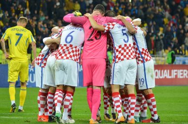 Kiev, Ukrayna - 09 Ekim 2017: Hırvatistan milli takımı celebra