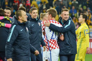 Kiev, Ukrayna - 09 Ekim 2017: Hırvatistan milli takımı celebra