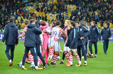 Kiev, Ukrayna - 09 Ekim 2017: Hırvatistan milli takımı celebra