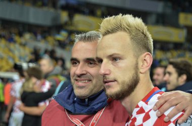 Kiev, Ukrayna - 09 Ekim 2017: Ivan Rakitic sırasında FIFA W