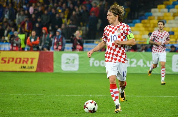 Kiev, Ukrayna - 09 Ekim 2017: Luka Modric FIFA Wo sırasında