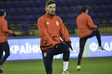 Kharkiv, Ukrayna - 15 Kasım 2016: Filip Mladenovic inci sırasında