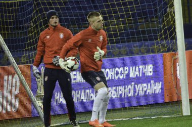 Kharkiv, Ukrayna - 15 Kasım 2016: Aleksandar Jovanoviç durin