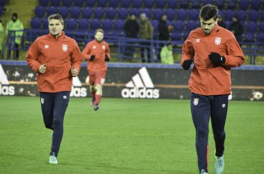 Kharkiv, Ukrayna - 15 Kasım 2016: Nemanja Pejcinovic sırasında 