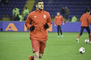 Kharkiv, Ukrayna - 15 Kasım 2016: Stefan Mitrovic inci sırasında