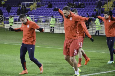 Kharkiv, Ukrayna - 15 Kasım 2016: Sırbistan Milli takım tren