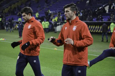 Kharkiv, Ukrayna - 15 Kasım 2016: Sırbistan Milli takım tren