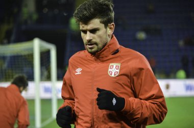 Kharkiv, Ukrayna - 15 Kasım 2016: Nemanja Pejcinovic sırasında 