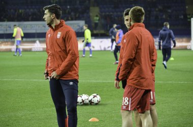 Kharkiv, Ukrayna - 15 Kasım 2016: Sırbistan Milli takım tren