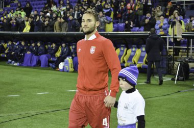 Kharkiv, Ukrayna - 15 Kasım 2016: Nemanja Gudelj'in sırasında 