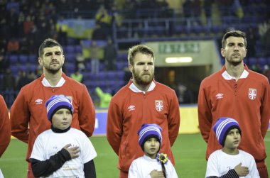 Kharkiv, Ukrayna - 15 Kasım 2016: Futbol takımı Sırbistan d