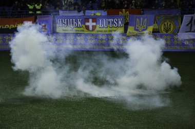 Kharkiv, Ukrayna - 15 Kasım 2016: rem yanma gelen duman