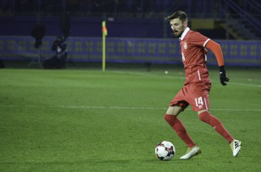 Kharkiv, Ukrayna - 15 Kasım 2016: Filip Mladenovic inci sırasında