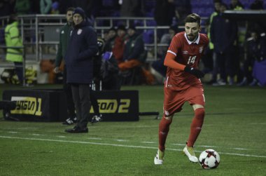 Kharkiv, Ukrayna - 15 Kasım 2016: Filip Mladenovic inci sırasında