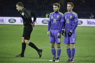 Kharkiv, Ukrayna - 15 Kasım 2016: Ukrayna futbolcular vardır