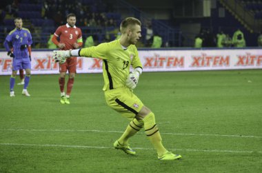 Kharkiv, Ukrayna - 15 Kasım 2016: Aleksandar Jovanoviç durin
