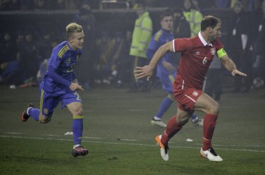 Kharkiv, Ukrayna - 15 Kasım 2016: Branislav Ivanovic sırasında 