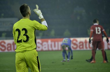 Kharkiv, Ukrayna - 15 Kasım 2016: Aleksandar Jovanoviç durin