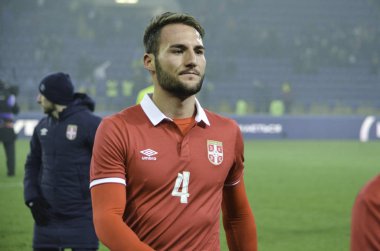 Kharkiv, Ukrayna - 15 Kasım 2016: Nemanja Gudelj'in sırasında 