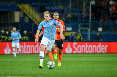 KHARKIV, UKRAINE - September 18, 2019: Kevin De Bruyne during the UEFA Champions League match between Shakhtar Donetsk vs Manchester City (England), Ukraine