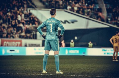 SAINT-PETERSBURG, RUSSIA - November 16, 2019: Thibaut Courtois player during UEFA EURO 2020 qualifying match between national team Russia against Belgium national team, Russia