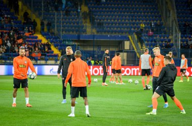 KHARKIV, UKRAINE - September 18, 2019: Shakhtar  Football player during the UEFA Champions League match between Shakhtar Donetsk vs Manchester City, Ukraine