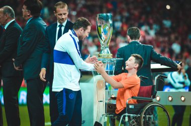 Istanbul, Turkey - August 14, 2019: Frank Lampard received silver medals during the UEFA Super Cup Finals match between Liverpool and Chelsea at Vodafone Park in Vodafone Arena, Turkey