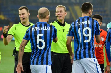 Kharkiv, Ukrayna - 11 Aralık 2019: Uefa Şampiyonlar Ligi maçında Shakhtar - Atalanta Bergamasca Calcio Bc (İtalya), Ukrayna