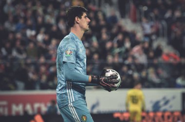 SAINT-PETERSBURG, RUSSIA - November 16, 2019: Thibaut Courtois player during UEFA EURO 2020 qualifying match between national team Russia against Belgium national team, Russia