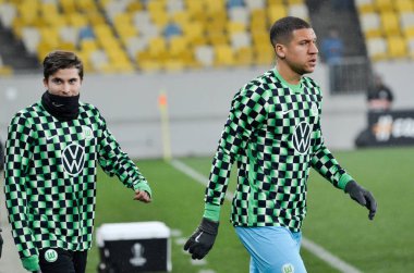 Lviv, Ukrayna - 28 Kasım 2019: Wolfsburg Futbolcusu Uefa Avrupa Ligi (Ukrayna) - Wolfsburg (Almanya), Ukrayna
