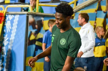 DNIPRO, UKRAINE - September 10, 2019: Ola Aina player during the friendly match between national team Ukraine against Nigeria national team, Ukraine