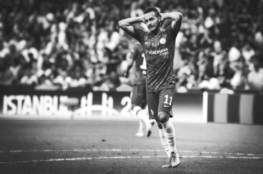 Istanbul, Turkey - August 14, 2019: Pedro player during the UEFA Super Cup Finals match between Liverpool and Chelsea at Vodafone Park in Vodafone Arena, Turkey