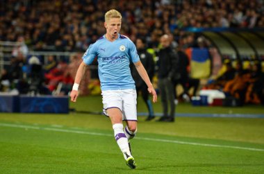 Kharkiv, Ukrayna - 18 Eylül 2019: Oleksandr Zinchenko, Uefa Şampiyonlar Ligi maçında Shakhtar Donetsk - Manchester City (İngiltere), Ukrayna