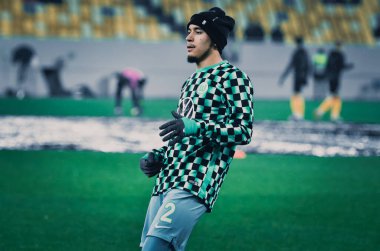 Lviv, Ukrayna - 28 Kasım 2019: William ve Football player antrenman oturumu sırasında Alexandria - Wolfsburg (Almanya), Ukrayna
