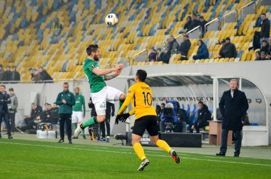 LVIV, UKRAINE - November 07, 2019: Mathieu Debuchy player during the UEFA Europa League match between Alexandria (Ukraine) vs AS Saint Etienne (France), Ukraine