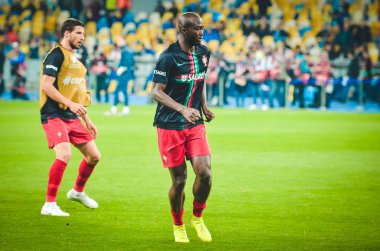 Kyiv, Ukrayna - 14 Ekim 2019: Uefa Euro 2020 ön eleme karşılaşmasında Ukrayna milli takımı Ukrayna ile Ukrayna milli takımı arasında oynanan karşılaşmada Danilo Pereira oyuncusu