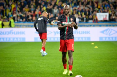 Kyiv, Ukrayna - 14 Ekim 2019: Uefa Euro 2020 ön eleme karşılaşmasında Ukrayna milli takımı Ukrayna ile Ukrayna milli takımı arasında oynanan karşılaşmada Danilo Pereira oyuncusu