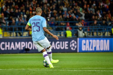 KHARKIV, UKRAINE - September 18, 2019: Fernandinho player during the UEFA Champions League match between Shakhtar Donetsk vs Manchester City (England), Ukraine
