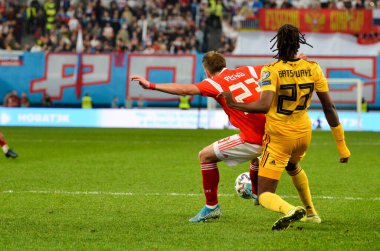 SAINT-PETERSBURG, RUSSIA - November 16, 2019: Dedryck Boyata player during UEFA EURO 2020 qualifying match between national team Russia against Belgium national team, Russia
