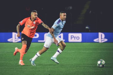 KHARKIV, UKRAINE - September 18, 2019: Gabriel Jesus player during the UEFA Champions League match between Shakhtar Donetsk vs Manchester City (England), Ukraine