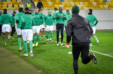 LVIV, UKRAINE - November 07, 2019:  AS Saint Etienne training session during the UEFA Europa League match between Alexandria (Ukraine) vs AS Saint Etienne (France), Ukraine