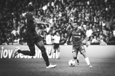 Istanbul, Turkey - August 14, 2019: Pedro player during the UEFA Super Cup Finals match between Liverpool and Chelsea at Vodafone Park in Vodafone Arena, Turkey
