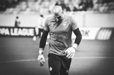 LVIV, UKRAINE - November 07, 2019: Stephane Ruffier during the UEFA Europa League match between Alexandria (Ukraine) vs AS Saint Etienne (France), Ukraine