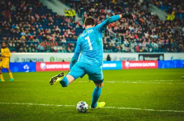 SAINT-PETERSBURG, RUSSIA - November 16, 2019: Thibaut Courtois player during UEFA EURO 2020 qualifying match between national team Russia against Belgium national team, Russia